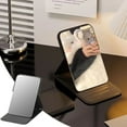 thumbnail image 1 of Folding Makeup Mirrorr Foldable Travel Mirrorr | Vanity Mirrorr For Makeup | Portable Compact Vanity Mirrorr | Frameless Makeup Mirrorr With Soft Pu Leather For Desk Travel,Black Makeup Magnifyin, 1 of 4