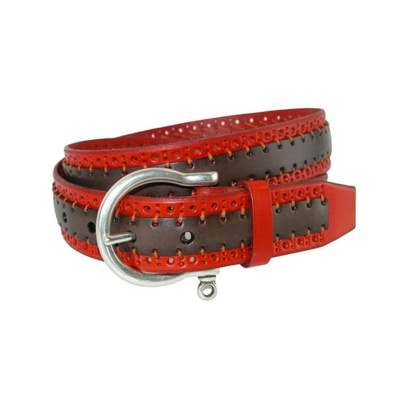 CrookhornDavis  Palazzo Perforated Two Tone Belt (Men)