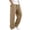 Khaki, variant on TKKCS Mens Wide Leg Cargo Pants Workwear Contrast Stitch Elastic Drawstring Waist Loose Fit Outdoor Casual Pants with Multi Pockets Khaki XL