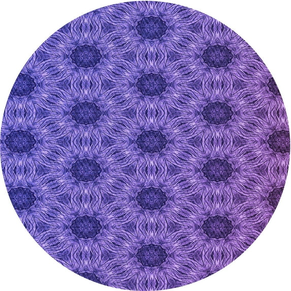 Ahgly Company Indoor Round Patterned Purple Amethyst Purple Area Rugs, 7' Round