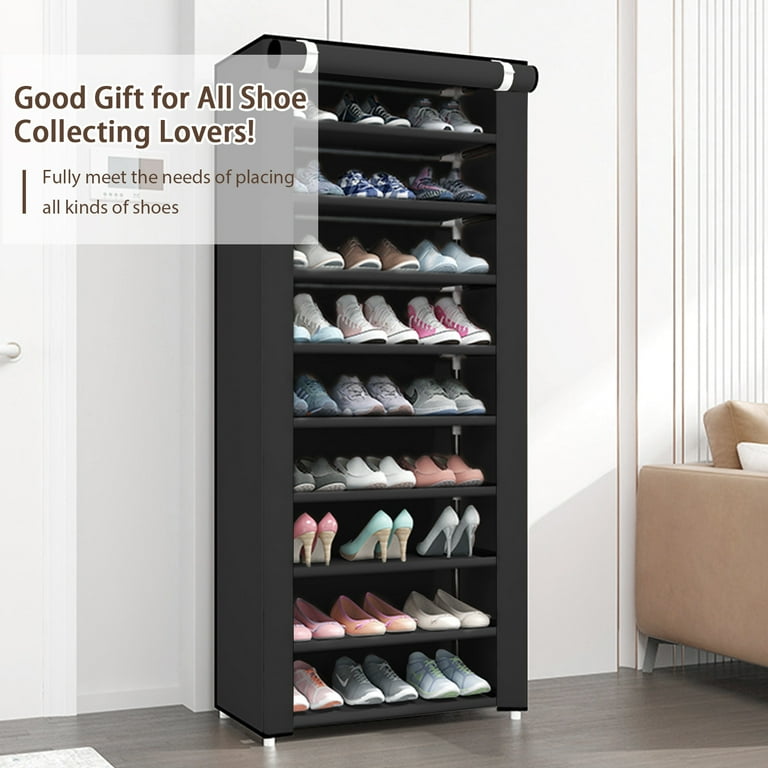 Shoe rack with cover walmart sale