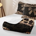 thumbnail image 4 of spefrowx Sparkle Cheetah Print Bow Twin Quilt Set for Women, Brown Black Rhinestone Twin Coverlet Set, 2-Piece, 4 of 7