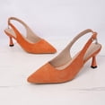 thumbnail image 4 of ShiShine Women's Slingback Kitten Heels Closed Pointed Toe Backless Wedding Party Dress Pumps Shoes, 4 of 9