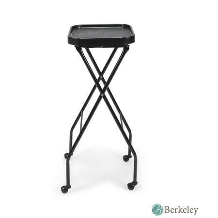 - Caleb Fold-A-Way Service Tray - Black for Beauty Salon, Barbershop, Tattoo