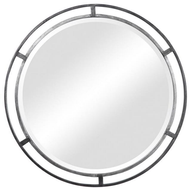 Benjara BM239361 Miroir Mural Rond en Métal 3 Dimensions 30 Po, Argent