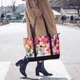 thumbnail image 4 of FORMRS Canvas Laptop Tote Bag for Women with 15.6" Computer Compartments Shoulder Handbag, Black Colorful Circles, 4 of 7