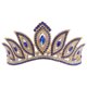 thumbnail image 1 of 1 pieza barroca corona redonda estilo ojo de diamantes de imitación con incrustaciones de aleación corona aro de pelo para novia dama (diamantes de imitación azul dorado), 1 of 1