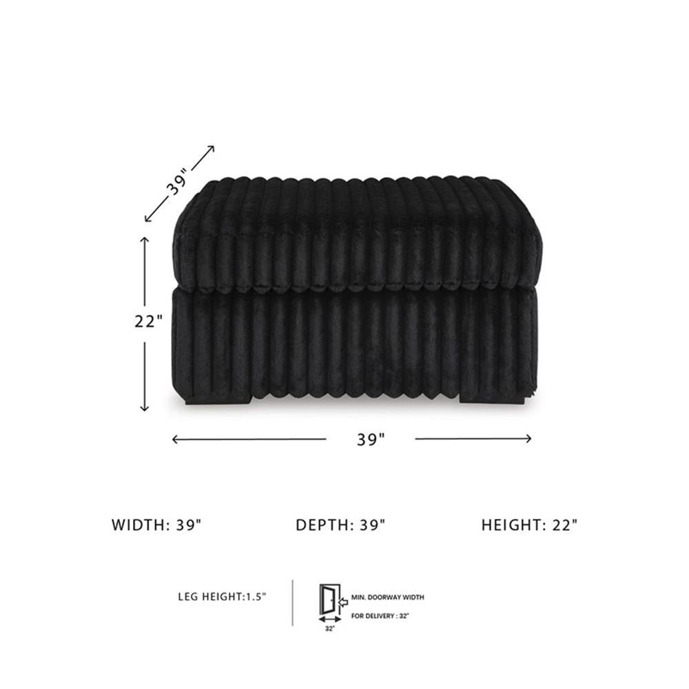 Signature Design by Ashley Midnight-Madness Onyx Oversized Accent Ottoman