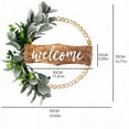 thumbnail image 3 of Green Wreath for Front Door, Wood Bead Wreaths with Artificial Lambs Ears Leaves, Welcome Door Sign Wreath for Home Decor, Spring Summer Leaf for Wedding Decor, 1 Pcs, 13.93x13.77", 3 of 6