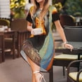 thumbnail image 3 of Balery Colorful Painted Duck Vestidos sueltos de manga corta para mujer, vestidos de verano 2025, vestidos casuales de corte A con vuelo., 3 of 6