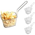 thumbnail image 1 of Torubia 4 PCS Mini Square Fry Baskets, 4 Inches French Fry Chip Basket Net, Food Presentation Baskets Chrome French Fry Holder for Kitchen/Restaurant/Party/Barbecue(Silver), 1 of 9