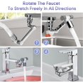 thumbnail image 4 of Robinet d'Extension Pivotant 1080 Robinet Multifonctionnel Régulateur de Jet Robinet d'Extension Pivotant avec Aérateur 2 Modes Adaptateur de Robinet avec Laiton Universel, 4 of 4