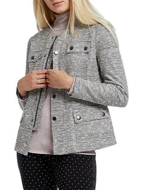 Nic + Zoe The Ritz Tweed Jacket Grey 1X 