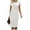 White, variant on Women's Cap Sleeve Crewneck Bodycon Midi Dress Slim Fit Ruched Business Office Pencil Dress S-2XL