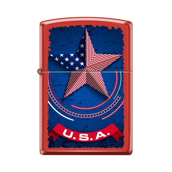 Zippo Lighter - Personalized Custom Message Engraved on Backside for Abstract USA Flag American US Patriotic (U.S.A. Banner Flag Z5125)
