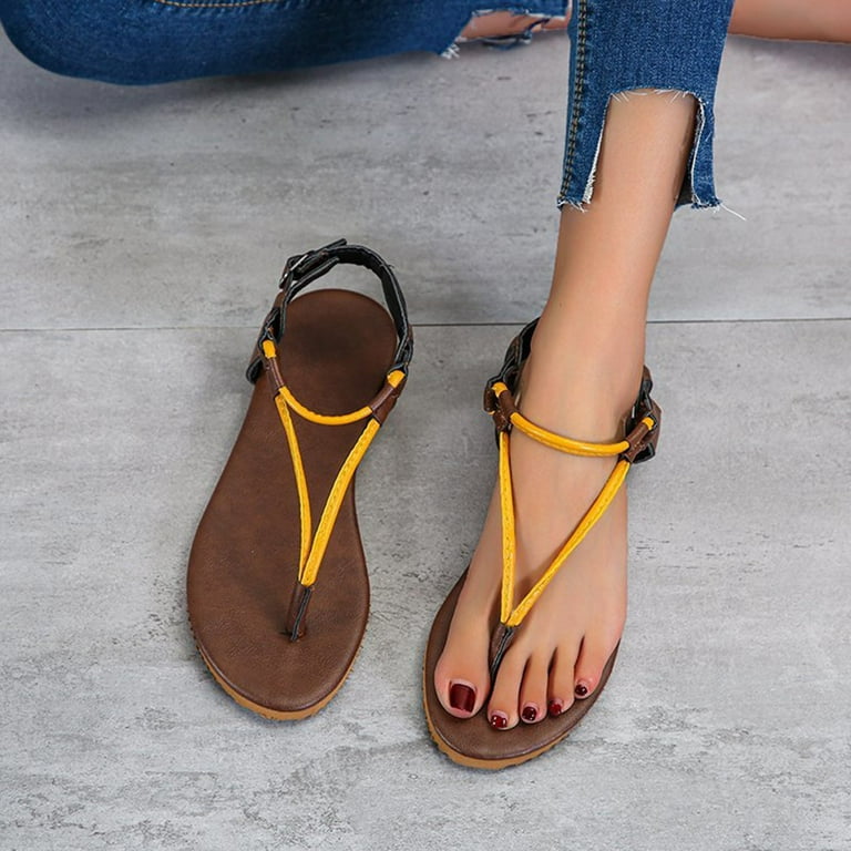 T-strap Thong Sandals Barefoot Sandal Woman Ankle Strap 