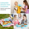 thumbnail image 7 of 3 Pack Collapsible Food Storage Containers with Lid Foldable Rectangle Storage Bowl Silicone Food Bow for Lunch Rv Accessories Microwave Freezer Safe(Blue), 7 of 7