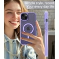 thumbnail image 7 of for iPhone 13 / 14 Case Compatible with MagSafe, Translucent Matte Shockproof Phone Case Cover - Purple, 7 of 7