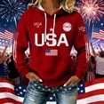 thumbnail image 6 of AHMOMEI Women's 250 Anniversary USA Shirt America 1776-2026 250th Anniversary Waffle Hoodie Patriotic Women's Hoodie, 6 of 6
