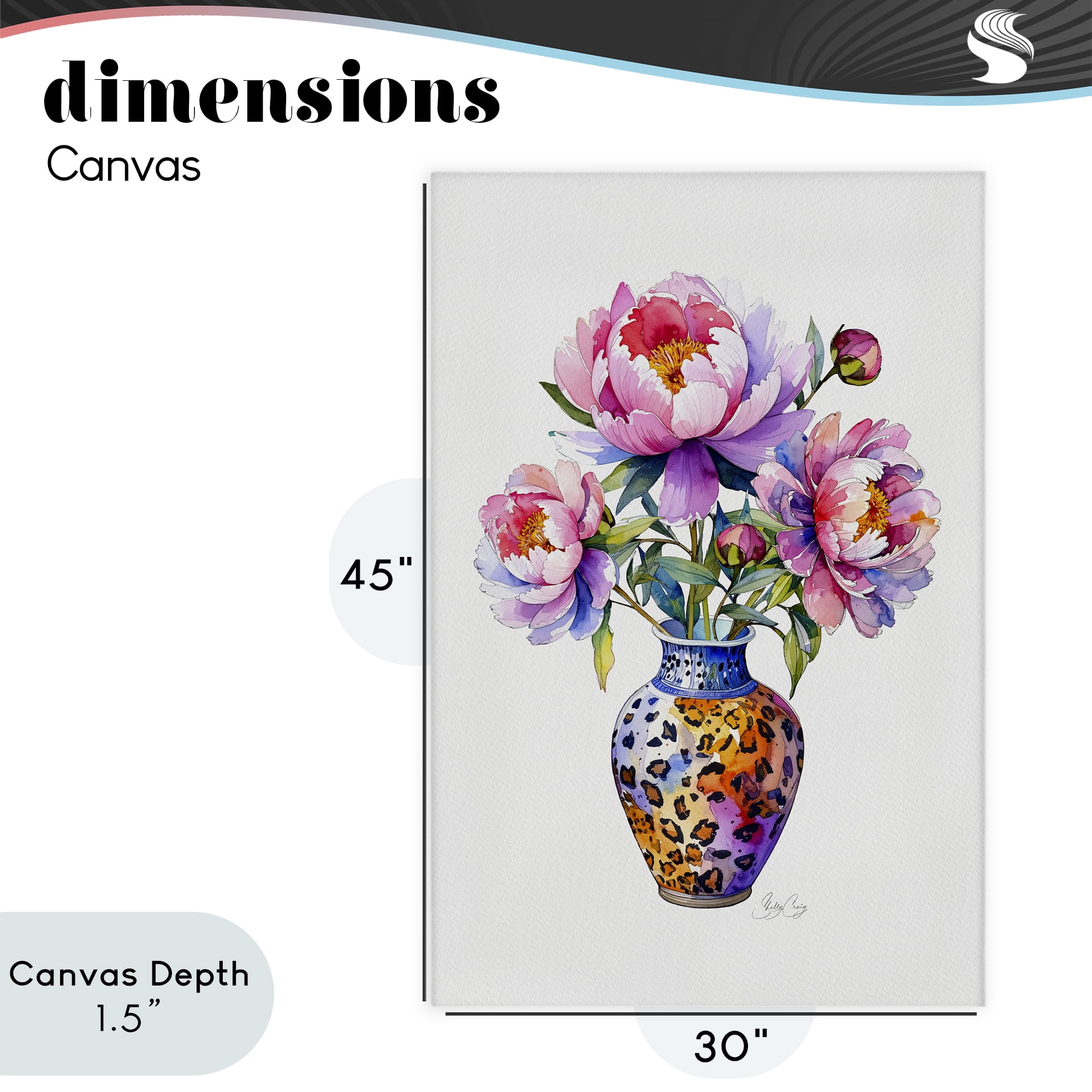 Stupell Industries Fierce Blooms Flower Vase Canvas Wall Art, design by Shelly Craig