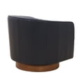 thumbnail image 5 of Miekor Furniture Tessa Midnight Blue Top Grain Leather Wood Base Swivel Chair W5U413, 5 of 9