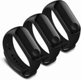 thumbnail image 1 of Bands Compatible with Xiaomi Mi Band 4 Smartwatch Wristbands Replacement Band Accessaries Straps Bracelets for Mi4 (3 Black), 1 of 5
