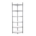 thumbnail image 3 of LoLado 6 Tier Shelf Corner Wire Shelf Rack Adjustable Metal Heavy Duty Free Standing Corner Storage Display Chrome Rack for Bathroom, Living Room, Kitchen - Black, 3 of 10