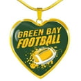 thumbnail image 5 of Green Bay Fan Stainless Steel Heart Pendant Necklace W Luxury Necklace: 18-22" Adjustable, 5 of 11