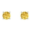 thumbnail image 3 of 0.5 Ct Round Cut Studs Yellow Natural Citrine 14K White Solid Solid Gold Everyday Dainty Earrings Push Back, 3 of 7