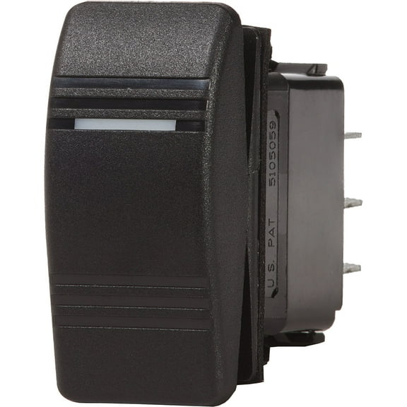 Blue Sea Systems 8289 Water Resistant Contura III Switch, Black, (On)-Off-On, w/ LED Light
