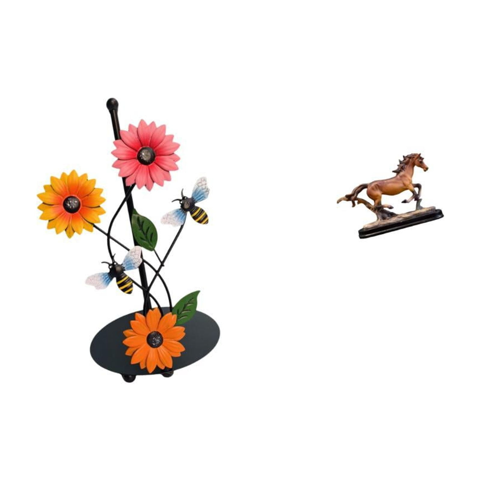 Fiocias Sculpture Paper Towel Holder Figurine Artwork Collectible Art Ornament Horse Statue Vertical Tissue Rack for Desk Decoration Bookcase Living Room Home