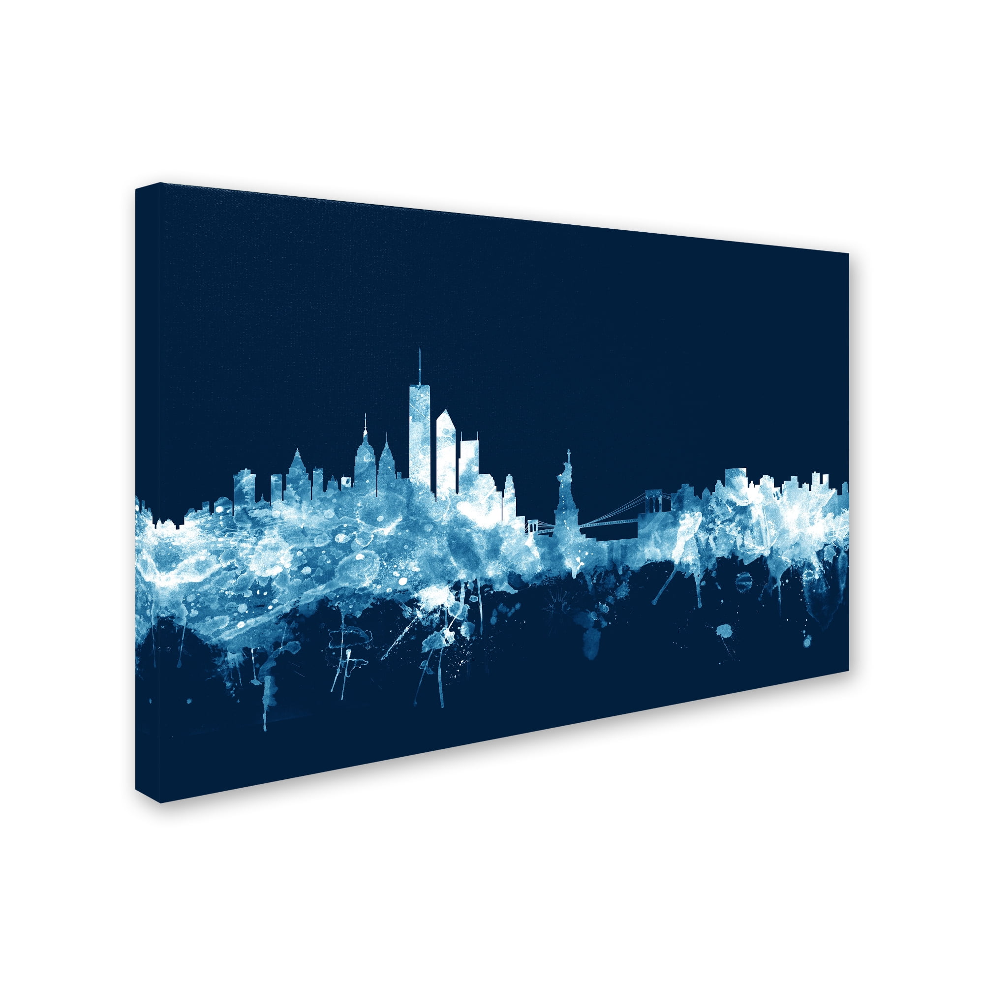 Trademark Fine Art "New York Skyline Navy" Canvas Art by Michael Tompsett
