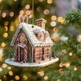 thumbnail image 4 of Christmas Village House Hanging Decorations - 2D Acrylic Flat Table Decor, Various Christmas Village House Shapes Collectible Xmas Tree Ornaments for Holiday Decor Winter New Year Party, 4 of 8