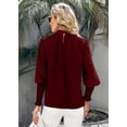 thumbnail image 4 of Sherrylily Women Chiffon Work Blouse Puff Long Sleeve Office Loose Shirt Casual Tops, 4 of 6