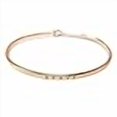 thumbnail image 3 of Me Plus Inspirational "BRAVE" Positive Message Engraved Thin Bangle Hook Bracelet (Rose Gold, brass), 3 of 4