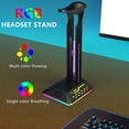 thumbnail image 2 of ZOUSSIQI RGB Headphone Stand,Headset Holder with 2 USB Ports,Multifunction Gaming Headset Holder, Gaming Accessory and Gift for Desktop Table Game Earphone for Desk CA919-51161, 2 of 9