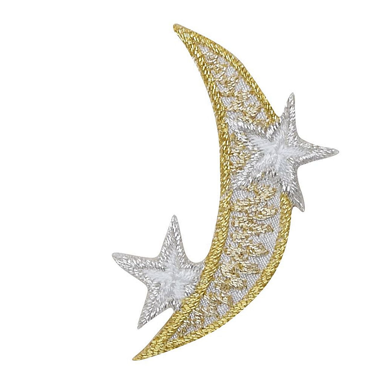 yellow red silver blue planet moon star glam design applique trim iron on patch 