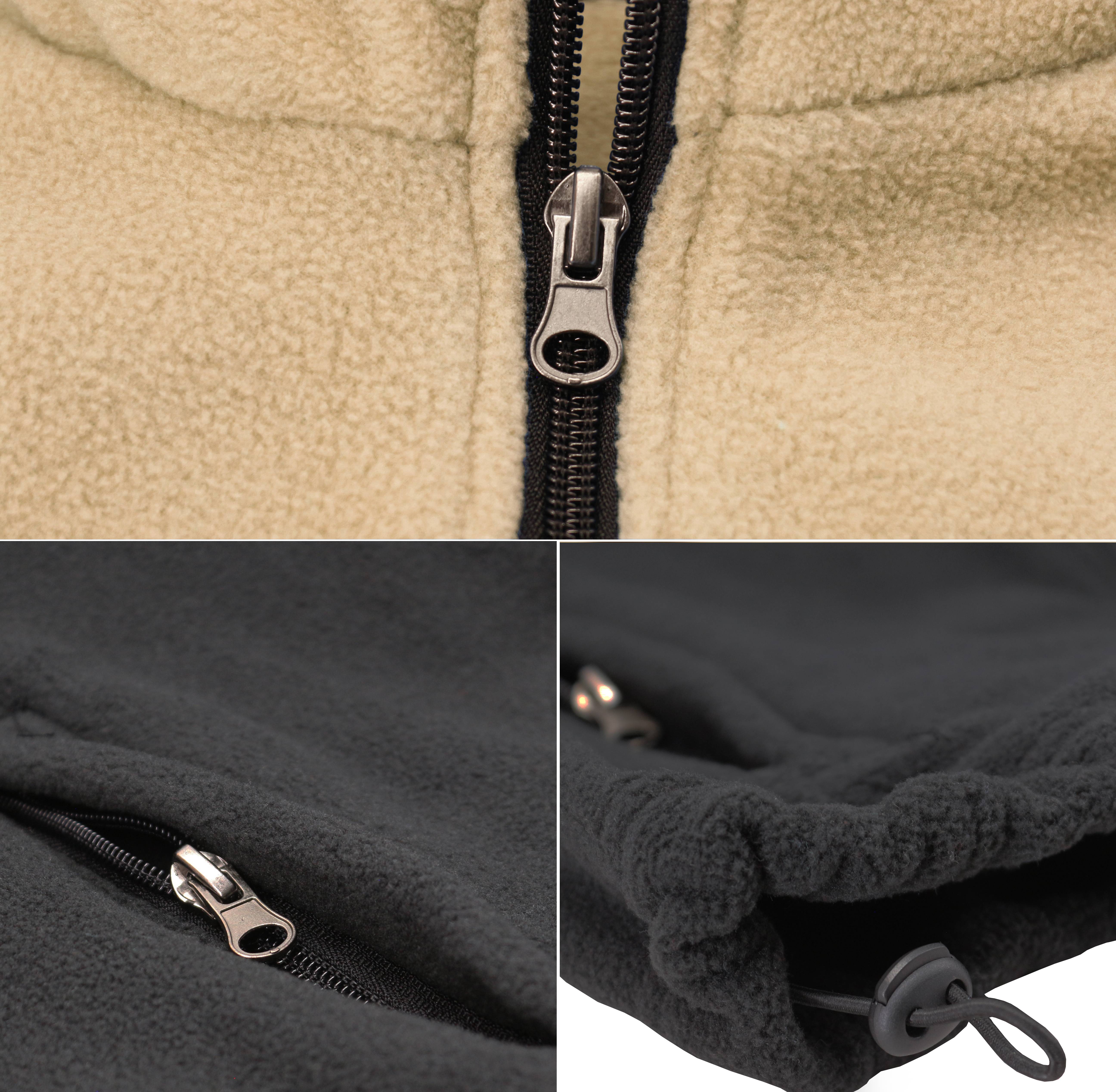 Men's Full Zip-Up Two Tone Solid Warm Polar Fleece Soft Collared Sweater Jacket (M, LF35 #3) - image 3 of 3