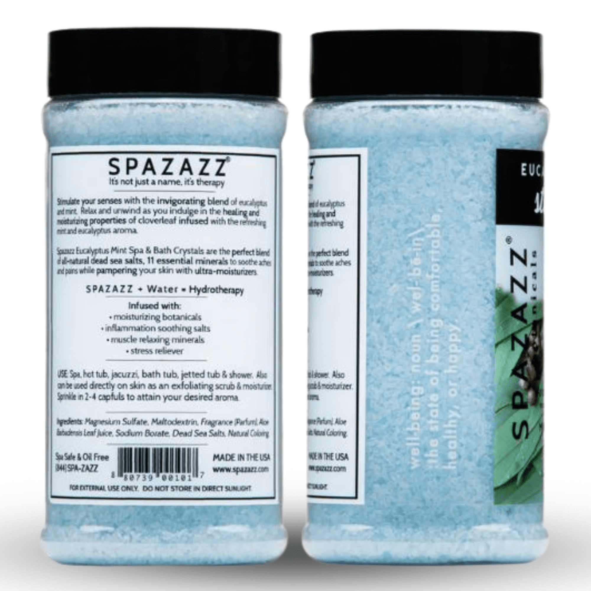 Spazazz Aromatherapy Spa and Bath Crystals Originals (Eucalyptus Mint 17 oz (2 Pack))