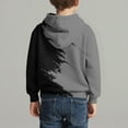thumbnail image 5 of Boy's Pullover Printed Long Sleeve Casual Sports Hooded Long Sleeve Hooded Sweatshirts Top With Shoulder Inserts, 9 Years Gray, 5 of 7