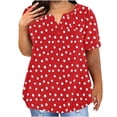 thumbnail image 1 of Économies en Liquidation! BEFOKA T-Shirt Grande Taille pour Femmes, Blouse Décontractée d'Été pour Femmes, T-Shirt à Manches Courtes Imprimé Col Rond Ample pour Femmes, 1 of 4