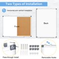 thumbnail image 2 of AMUSIGHT Double-Sided Combination Magnetic White Board & Cork Board, 24" x 18" Dry Erase Board & Cork Board Combo for Wall, Hanging Whiteboard for Pl, 2 of 8