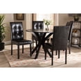 thumbnail image 5 of Marie Modern and Contemporary Dark Brown Faux Leather Upholstered and Wood 5-Piece Dining Set, 5 of 5