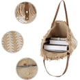 thumbnail image 6 of Women Large Tassels Polyester Knit Shoulder Bag Beach Top-handle Bag Tote, 6 of 7