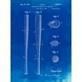 thumbnail image 2 of Borders, Cole 12x14 White Modern Wood Framed Museum Art Print Titled - PP89-Faded Blueprint Vintage Baseball Bat 1939 Patent Poster, 2 of 4