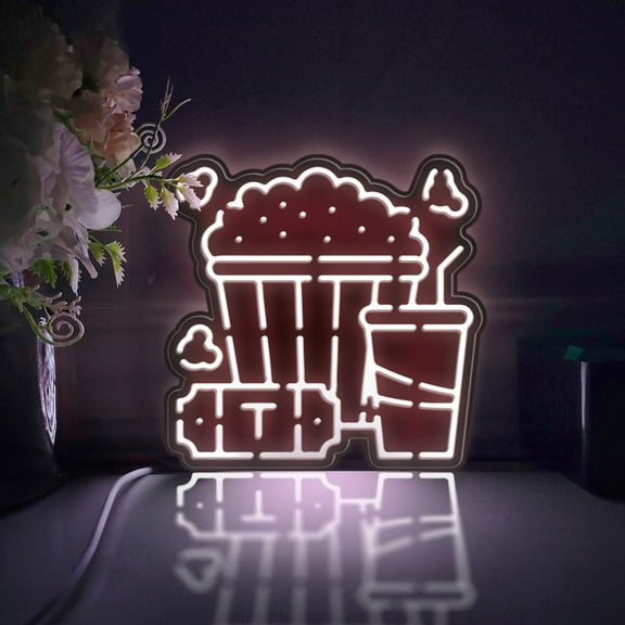 Home Theater Led Light Box, Dimmable Neon-Like Light Signs USB Power for Wall Decor Bedroom Decoration, Static Light (WxH) 6"x6"