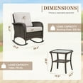 thumbnail image 5 of INTER HUT 3 Pieces Patio Furniture Set, Outdoor Wicker Patio Bistro Set with Rattan Rocking Chair, Side Table and Cushions, 5 of 9
