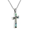 thumbnail image 5 of Minimalism Christian Cross Abalone Shell Sterling Silver Necklace, 5 of 6