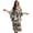 Aztec Tribal Cowhide, variant on Xixirimido Tropical Palm Tree Hibiscus Print Womens Plus Size Kaftan Dress V Neck Batwing Sleeve Beach Cover Up Swimsuit Coverups Summer Lounge Caftan Dress