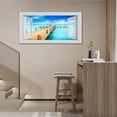 thumbnail image 2 of HFDF Large Beach Bathroom Wall Art Coastal Beach Ocean Pictures Wall Decor 3D Window Art Blue Sea Island Canvas Painting Print Tropical Nature Landscape Decor Artwork for 14x11inch Framed, 2 of 6